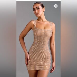 Oh Polly Embellished Square Neck Dress